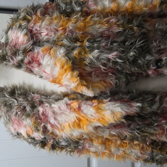 Colorful Plaid Faux Fur Coat - Picture 6 of 11